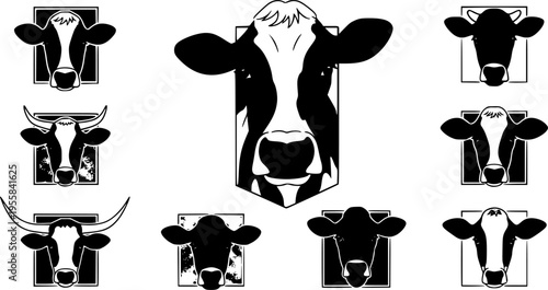 Cow head Vector Illustration, EPS
