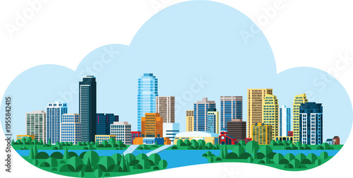 City skyline of London, Ontario, Canada.