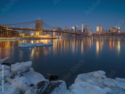 Wallpaper Mural Sunrise time-lapse from Frozen East River Torontodigital.ca