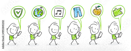 cartoon children celebrating success with goal achievement icons in flat design