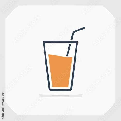 Saft Glas Icon minimalistisch