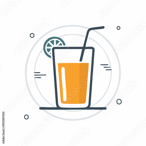 Saft Glas Icon minimalistisch