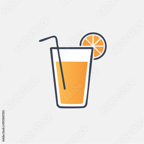 Saft Glas Icon minimalistisch