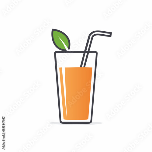 Saft Glas Icon minimalistisch