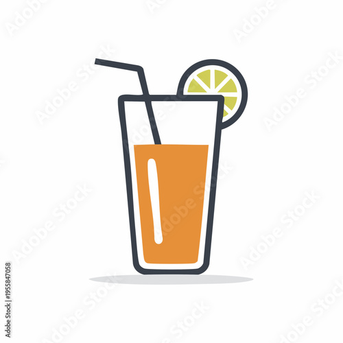 Saft Glas Icon minimalistisch