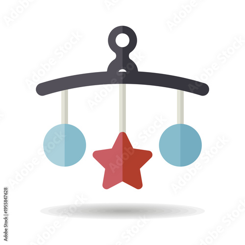 Baby crib hanging toy isolated icon