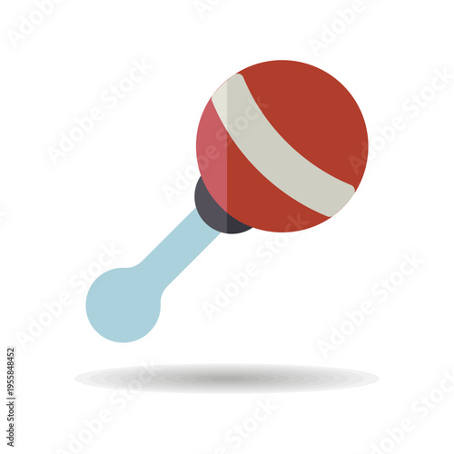 Baby rattle toy vector isolated icon