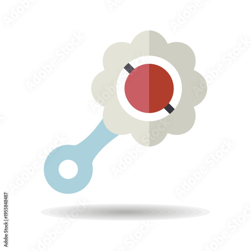 Baby rattle toy vector isolated icon