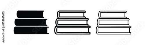 Stack of Books Icon Set - Education, Learning, and Knowledge Symbol