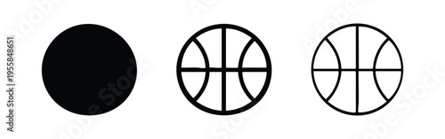 Basketball icon set. Sports, game, recreation, and athletic activity symbol.