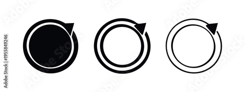 Refresh and Reload Icon Set: Circular Arrow Symbol for Update or Loop