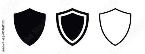 Shield Icon Set: Protection, Security, and Defense Symbol