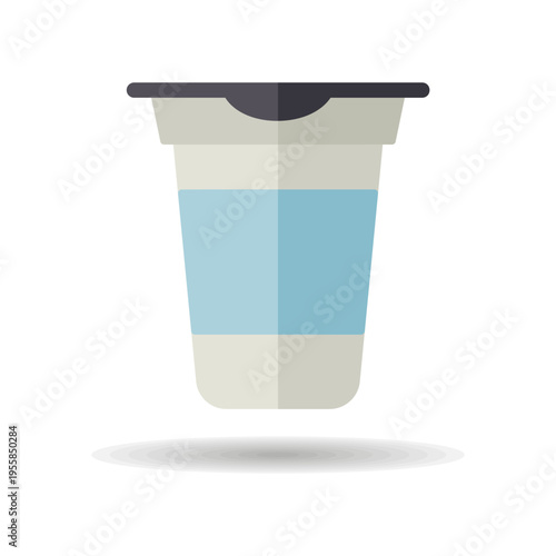 Yogurt cup, plastic container vector icon