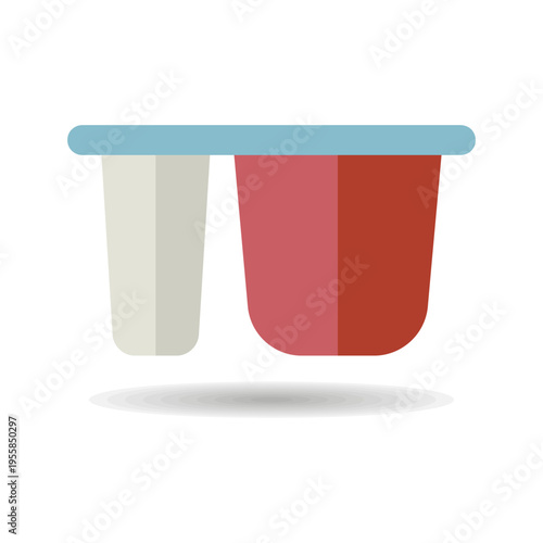 Yogurt cup, plastic container vector icon