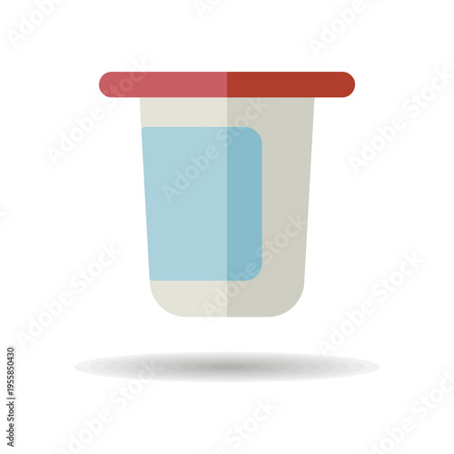 Yogurt cup, plastic container vector icon