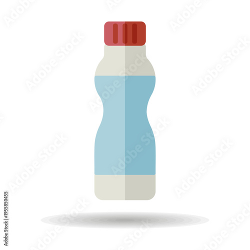 Drinkable yoghurt bottle vector icon