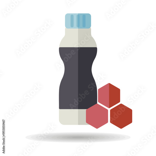 Yoghurt bottle with flavor honey vector icon