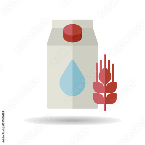 Carton of milk with flavor cereal vector icon