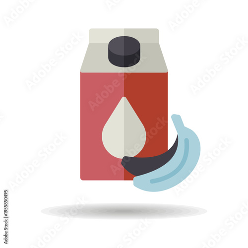 Carton of milk with flavor banana vector icon