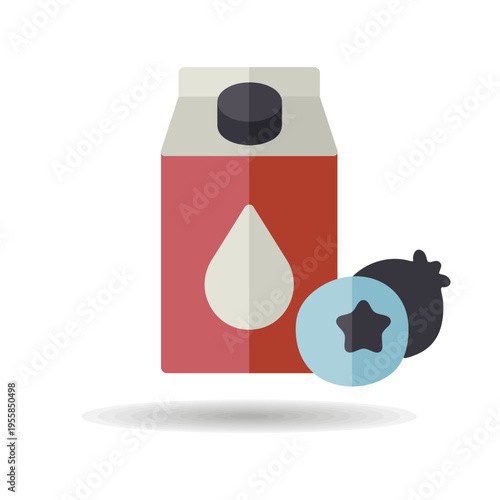 Carton of milk with flavor blueberry vector icon