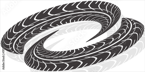 Auto tire tread grunge element. Car and motorcycle tire pattern, wheel tyre tread track. Black tyre print.