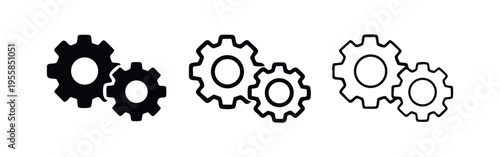 Gears and Cogs Icon Set - Settings, Process, and Engineering Symbol