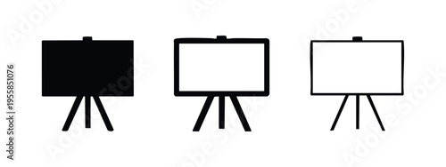 Blank Easel or Whiteboard Icon Set - Art, Education, and Business Presentations