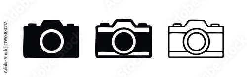 Photography camera icon set, perfect for digital media, image capture, and multimedia applications