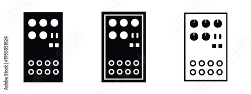Audio Mixer Control Panel Vector Icon Set