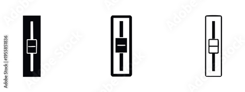 Vertical Audio Fader Slider Interface Vector Icon Set