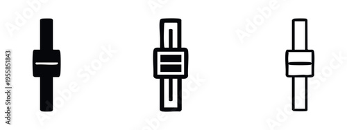 Horizontal Audio Fader Slider Interface Vector Icon Set