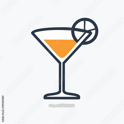 Cocktail Glas Icon minimalistisch