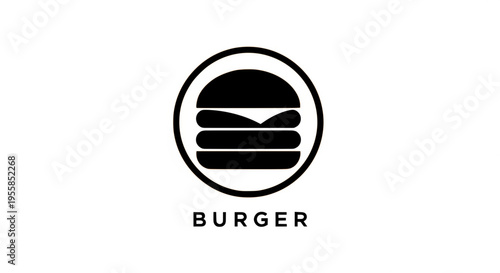 Modern Minimal Burger Logo Vector for Fast Food Branding