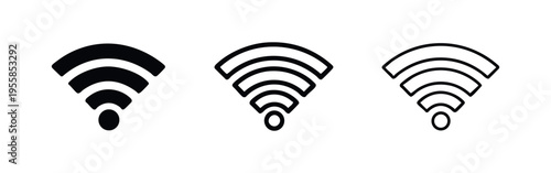 WiFi Wireless Network Connection Icon Set - Internet Signal Symbol