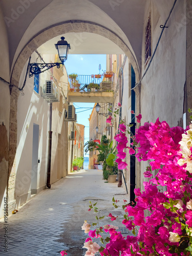 Εκτύπωση καμβά Syracuse old medieval town street, Sicily Italy