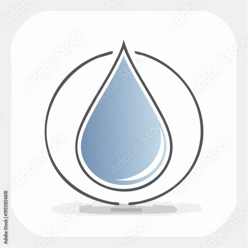 Wasser Tropfen Icon minimalistisch
