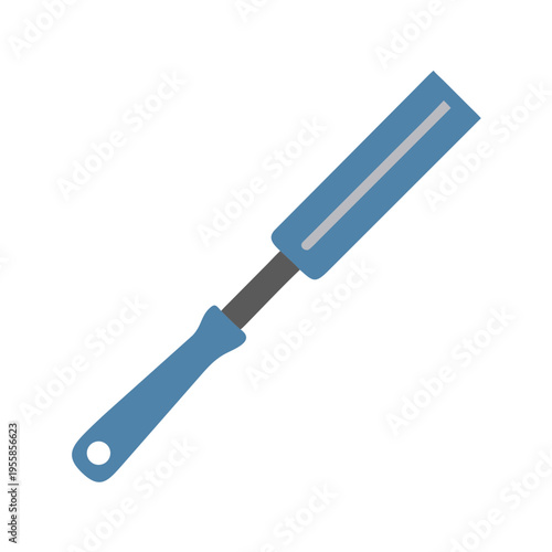 A blue and grey kitchen spatula for cooking and baking.