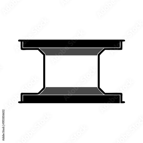 A simple abstract illustration of a grey I-beam or support structure.