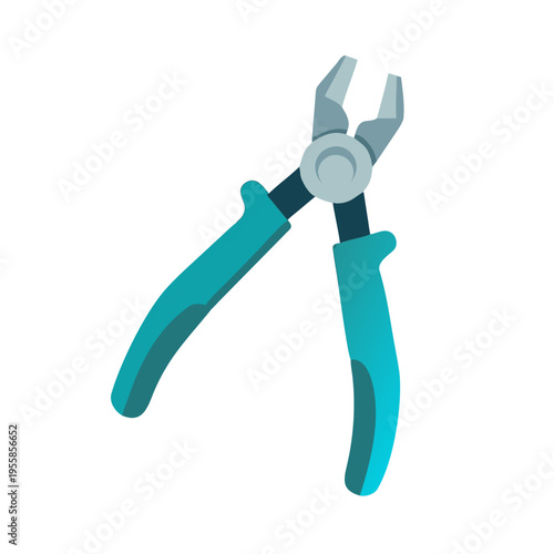 A pair of vibrant blue and gray flat-style pliers.