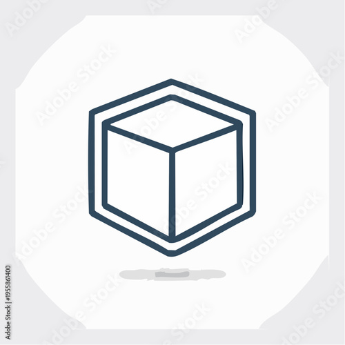 Eiswürfel Icon minimalistisch Outline