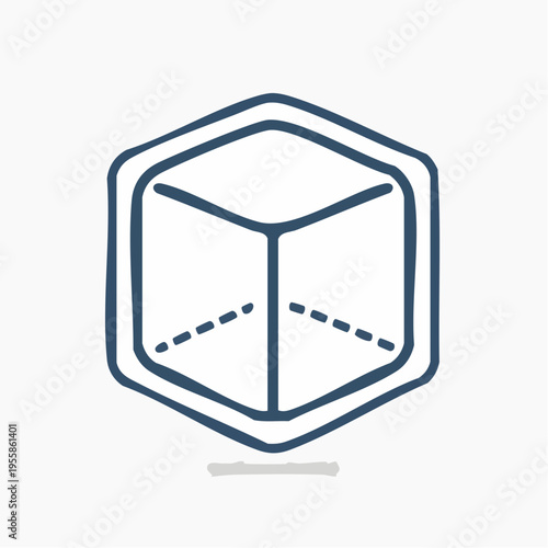 Eiswürfel Icon minimalistisch Outline