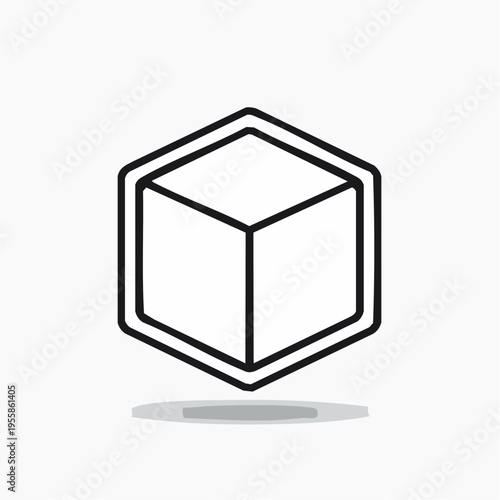 Eiswürfel Icon minimalistisch Outline