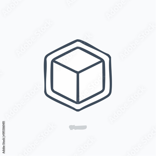 Eiswürfel Icon minimalistisch Outline