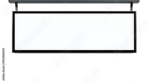 Blank illuminated rectangular hanging light box mockup suitable for business advertising or retail signage display presentation  