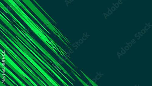 Green neon light streaks abstract motion background