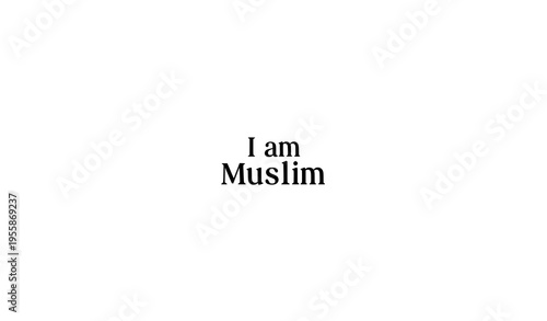 I Am Muslim Typography Vector Simple Islamic Lettering