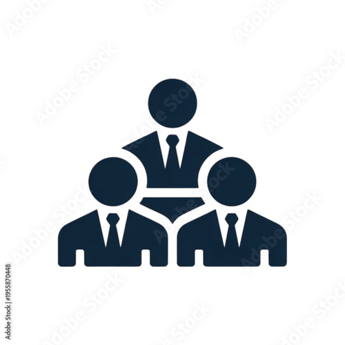 Dark blue business team icon representing corporate leadership and collaborative group work.