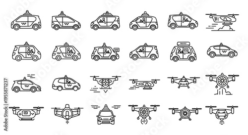 Detailed drawings of various aircraft vehicles.