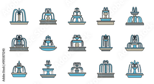Collection of various lamp icons.