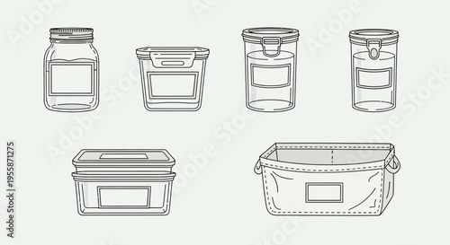 Collection of Various Empty Food Containers.